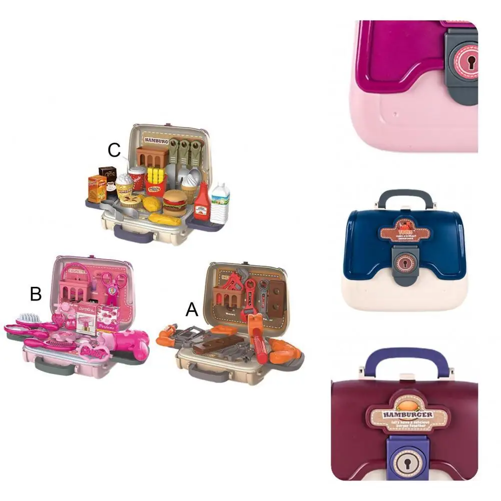 

Lightweight Fully Equipped Hamburger Hand Bag Role Play Supplies for Girls