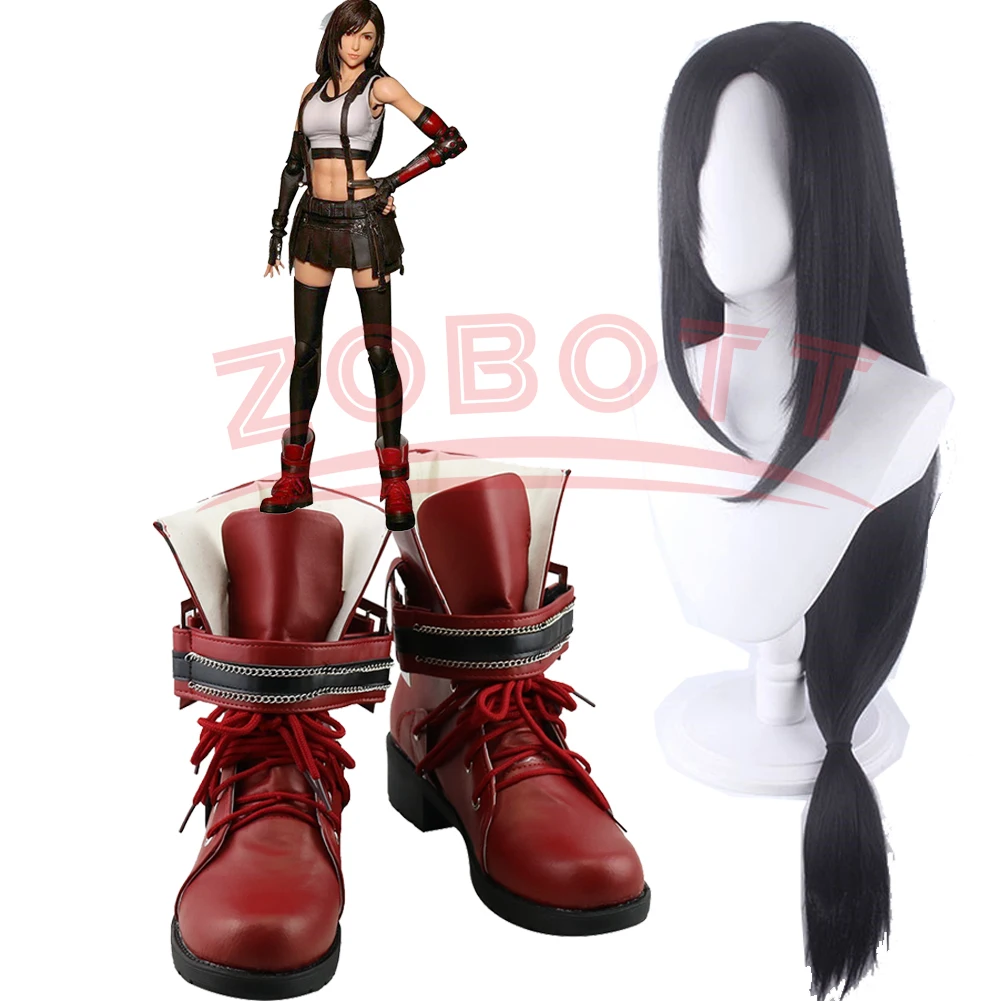 Ботинки для косплея финальная фантазия VII Костюмные сапоги женщин Tifa обувь