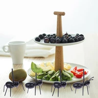 12pcs fruit fork ant shape snack prod cake dessert tableware stick home kitchen party dinner picker