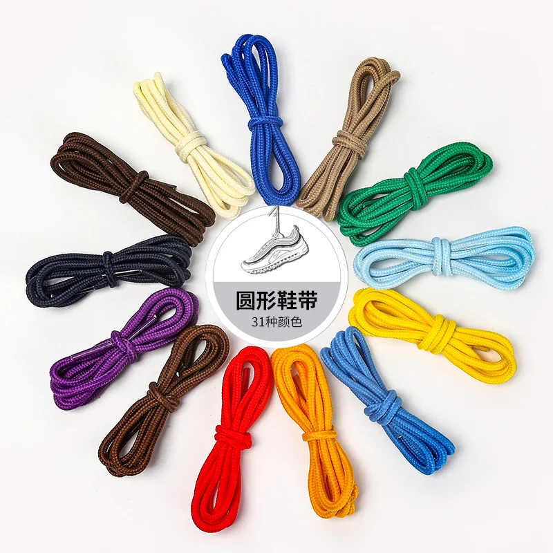 4mm Colored Round Shoelaces for Coconut Fly Weaving Boards Hiking Shoes Aj Sneakers Hat Ropes Pants Headbands shoe accessories