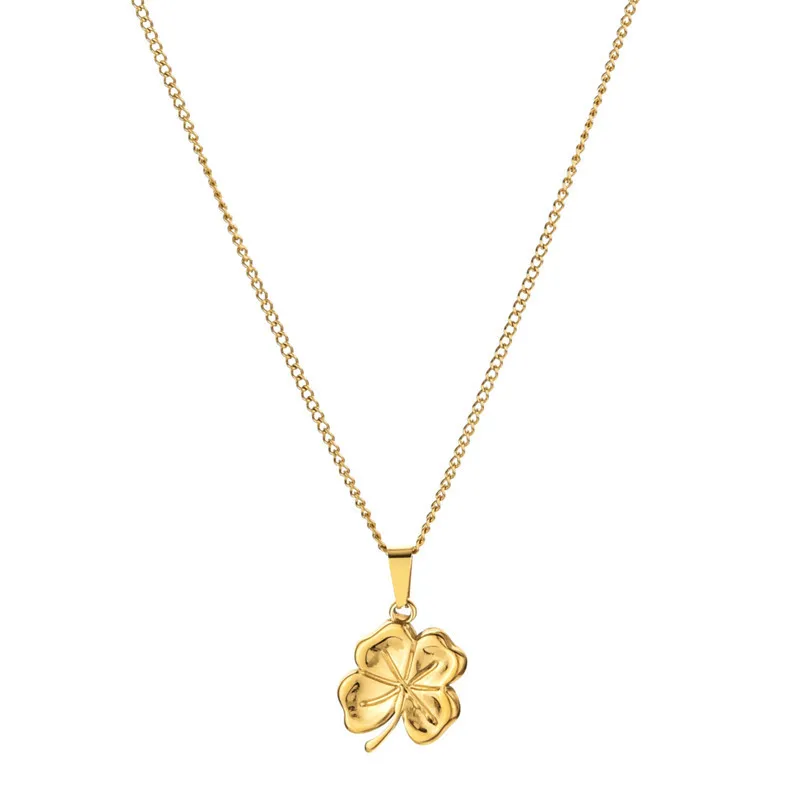 

2022 New Fashion Women Temperament Lucky Clover Pendant Necklace Women Sexy Party Lucky Clover Pendant Stainless Steel Necklace