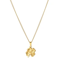 2022 new fashion women temperament lucky clover pendant necklace women sexy party lucky clover pendant stainless steel necklace