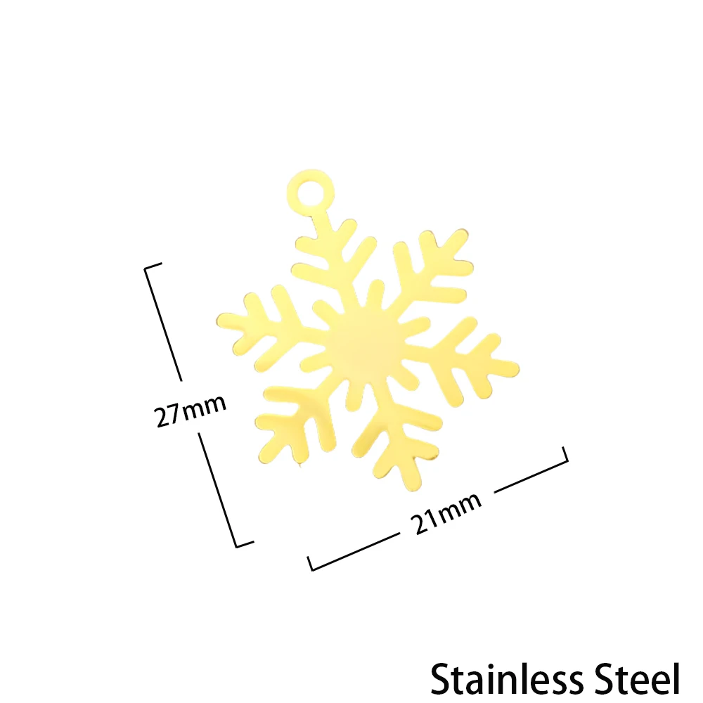 

5pcs Silver Gold Color 21x27mm Snowflake Snow Charms Christmas Pendant Findings Accessories DIY Jewelry Wholesale Dropshipping
