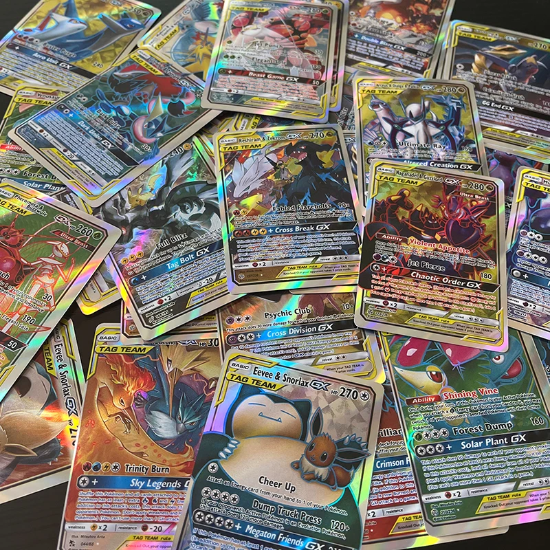 Карты Pokemon 300 V MAX GX Лидер продаж детская битва английская версия игровая бирка