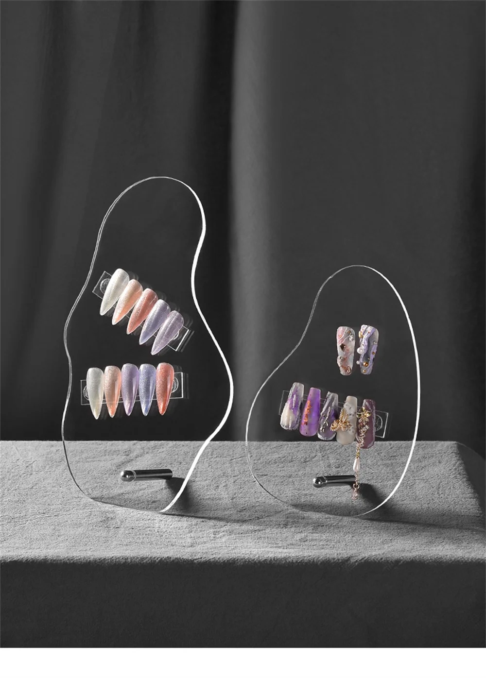 

Irregular Acrylic Nail Art False Tips Display Board Transparent Nail Gel Polish Showing Shelf Display Stand Manicures Tools 2022