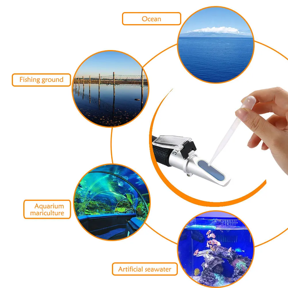 Salinity Refractometer 0-100% Marine Fishery and the Aquarium Test ATC enlarge