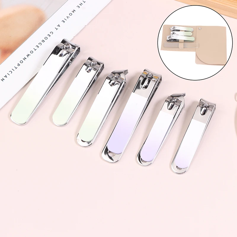 4 шт. набор кусачек для ногтей с вращающейся кожаной сумкой профессиональный