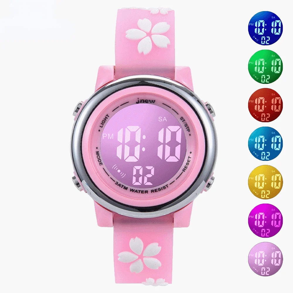 Kids Watches 3D Cartoon Waterproof 7 Color Lights Toddler Wrist Digital Watch Alarm Stopwatch for 3-10 Year Girls Little Child