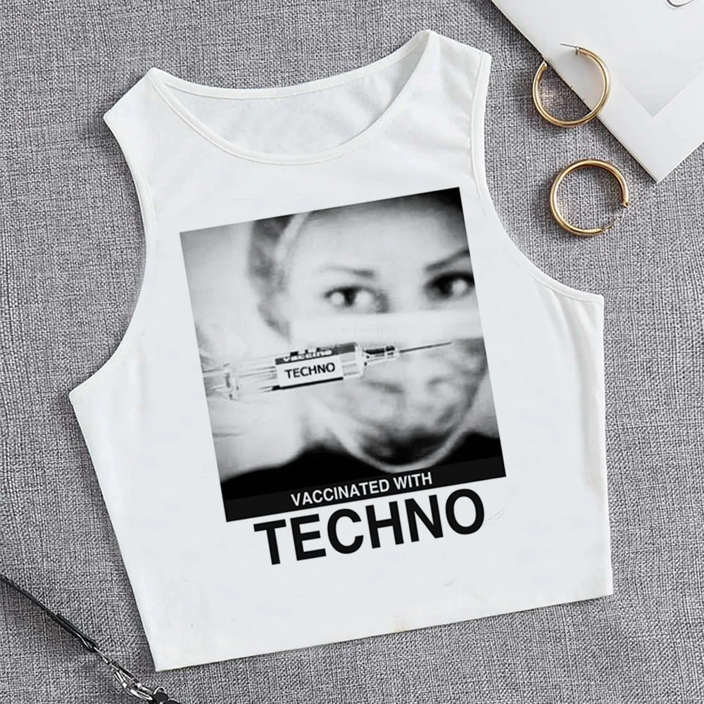 

techno tank top cyber y2k fairy grunge korean fashion crop top Woman fairycore kawai 90s t-shirts