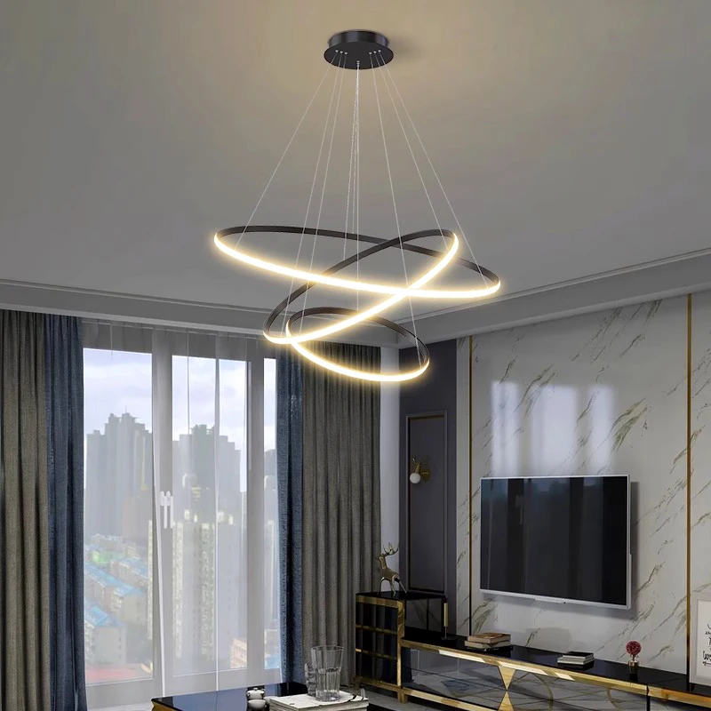 

Современные кольцевые подвесные светильники для столовой, комнатное освещение, потолочная лампа, Подвесные светодиодные люстры для гостиной, комнатное освещение