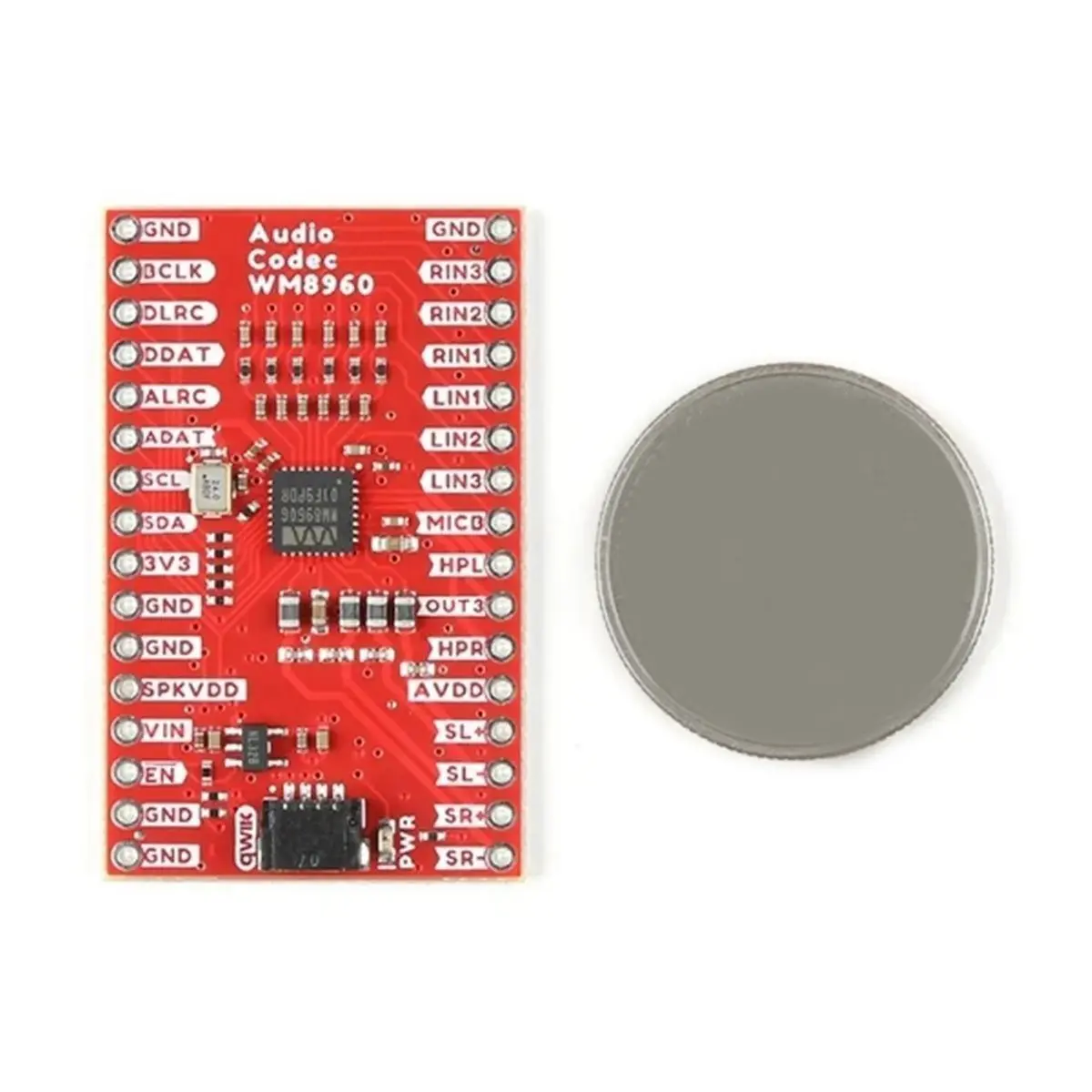 (DT37) BOB-21250 Аудиокодек WM8960 Qwiic I2S Стереоаудиомодуль, плата для разработки усилителя для наушников и колонок (art.: 3920db76e68e9) - 3920db76e68e9