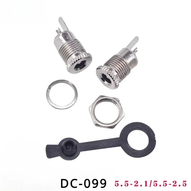 Фото 5 шт./лот DC099 5,5 мм x 2,1 мм разъем питания постоянного тока, гнездовой разъем для монтажа на панели, металлический DC-099 с открытым отверстием 11 мм 5,5*2,1 5,5*2,5 №2