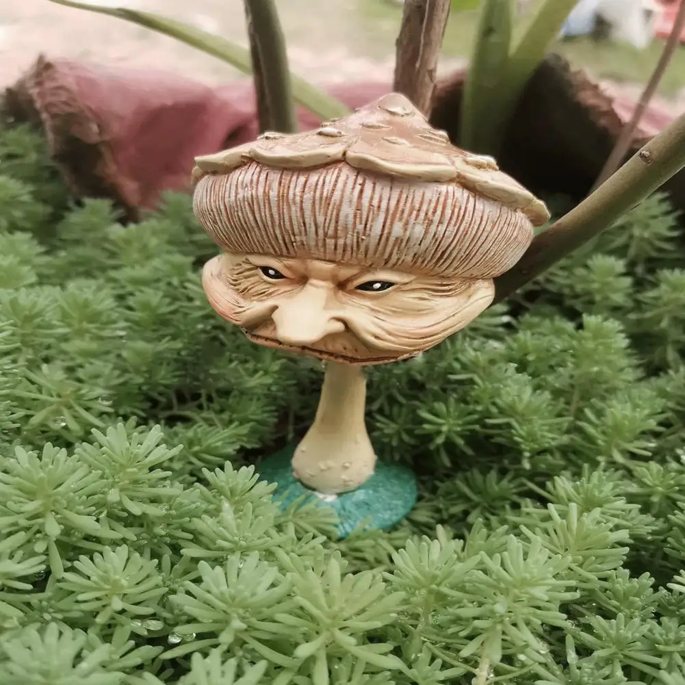 Стильная Миниатюрная Картина Гриба Стойкая к Повреждениям Скульптура Инновационная Устойчивая к Разрушению Патио Газон.