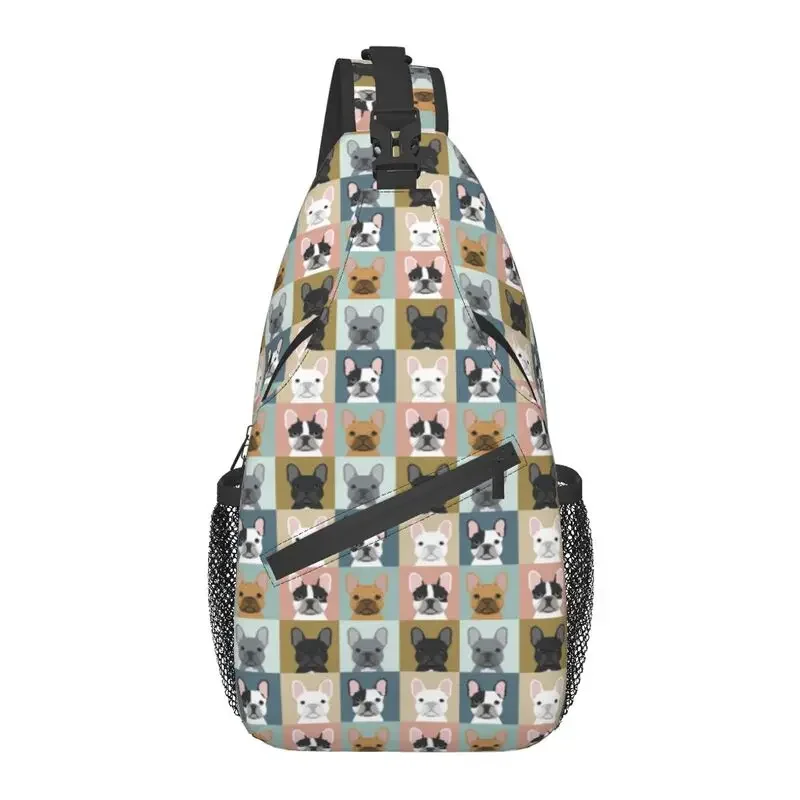 Французский бульдог с портретным узором нагрудная сумка французский рюкзак для