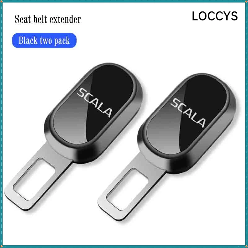 

For Skoda Scala Auto Interior Accessories Car Zinc Alloy Seat Belt Extender Eliminate Alarm Buckle Plug Adjuster