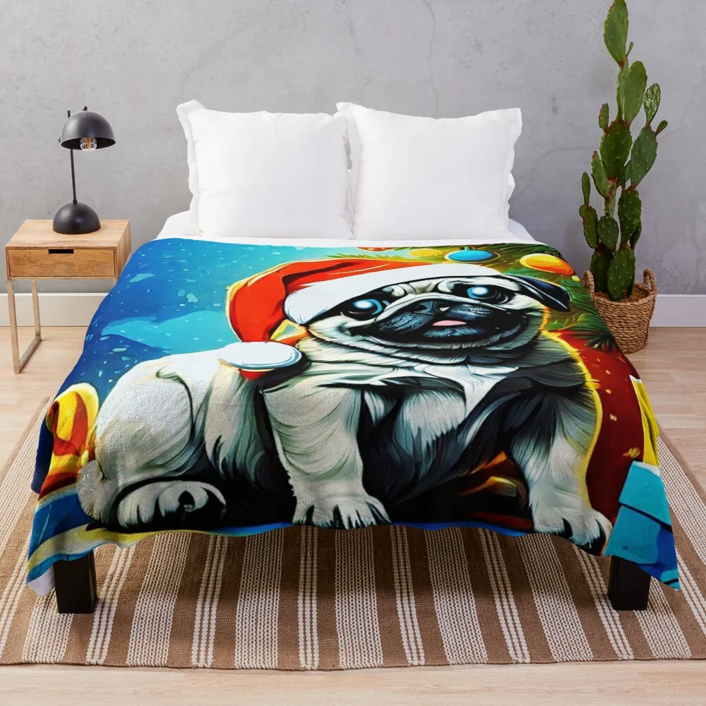 Одеяло Pug HAPPY HOLIDAYS 22 PUGGY меховые одеяла и пледы декоративные
