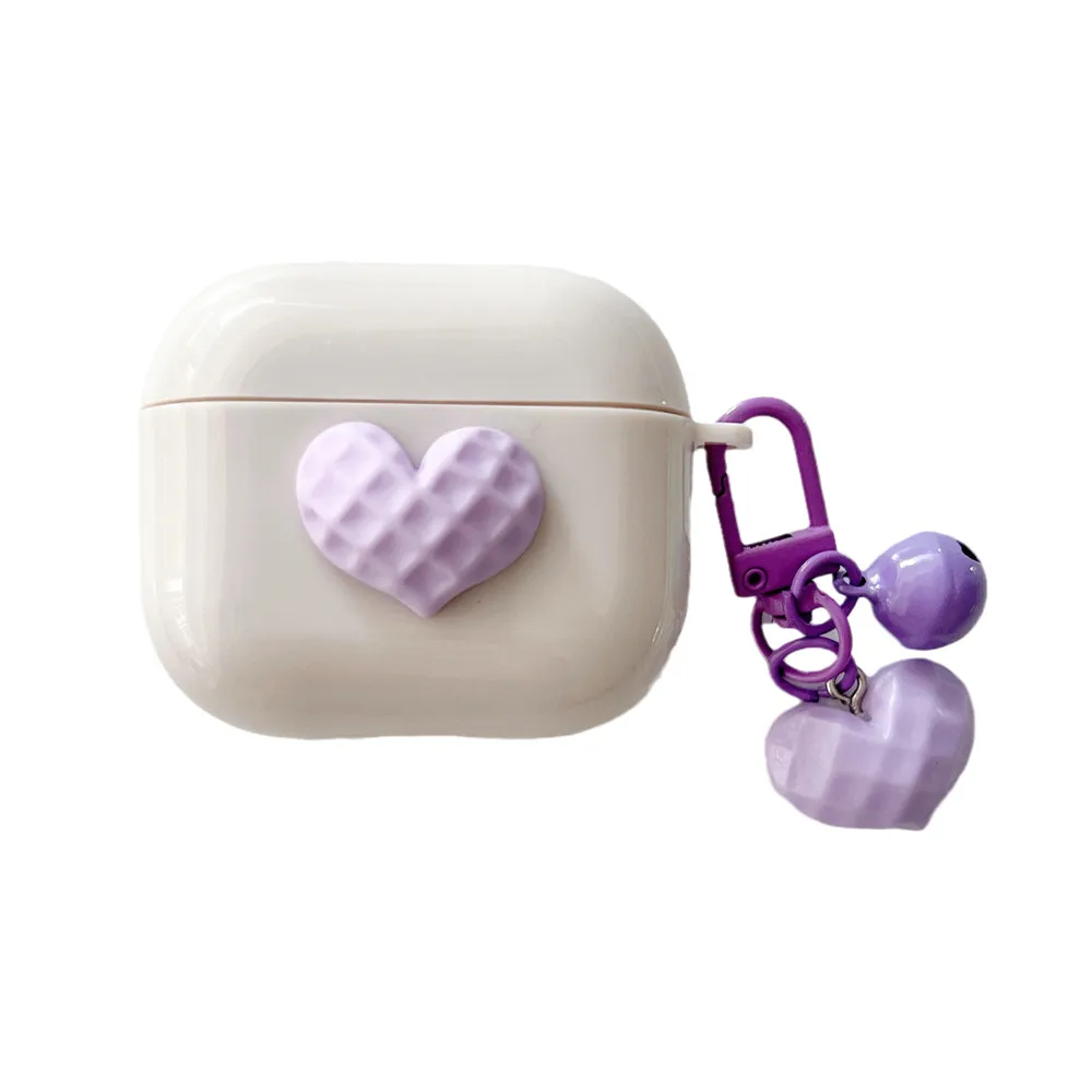

Simple Love Pendant Keychain Earphone Protective Case for Airpods Pro 3 2 TPU Jelly Feeling Earphone Case for Cute Girls Shell