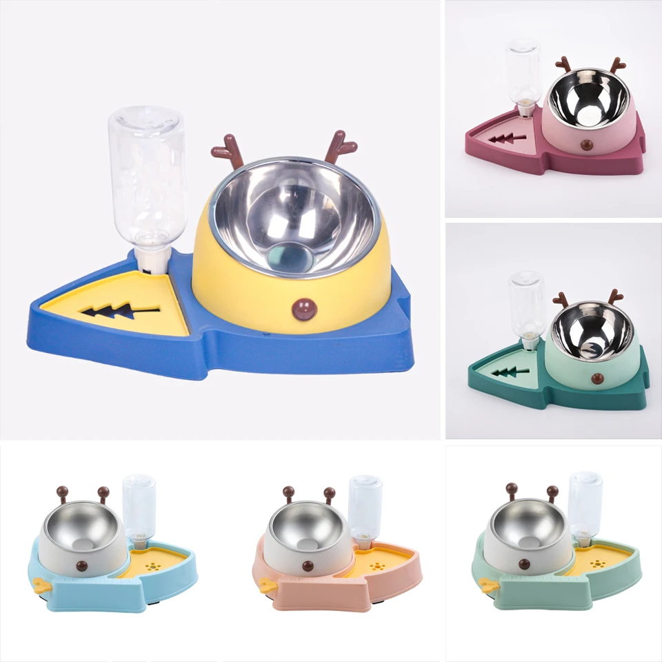 

3 In 1 Pet Bowl Automatic Feeder Dog Cat Food Pots With Water Dispenser Prevent Choking Slow Food Dog Cat Bowl Pets Supplies
