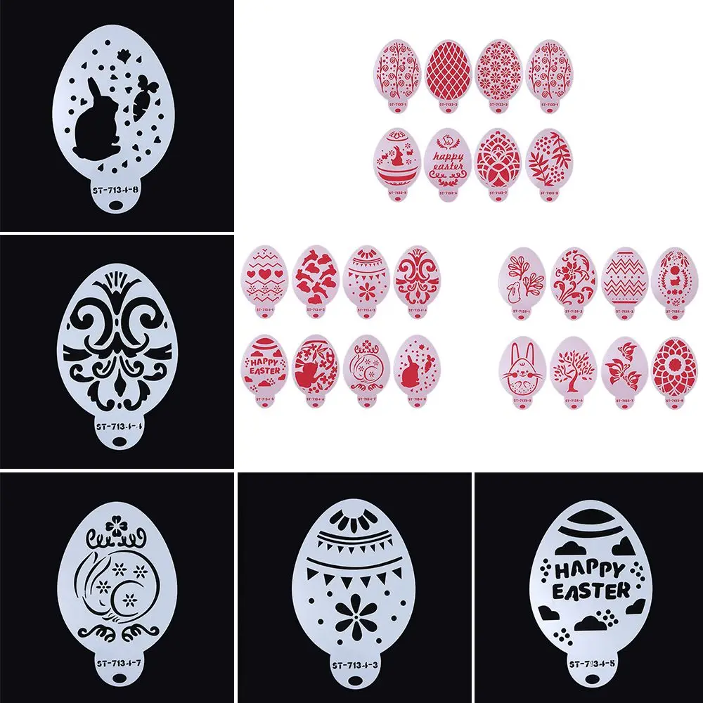 

Bakeware Drawing Mold Cake Boder Stencils Plastic Coffee Stencil Easter Eggs Pattern Cake Template Cake Decorating Tool