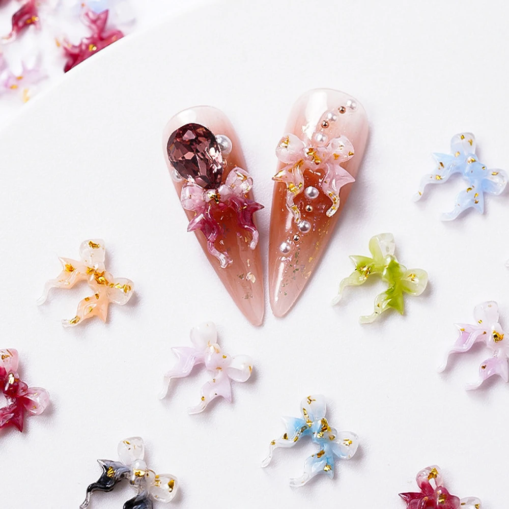 50 шт. полимерная неровная лента для ногтей искусственная 3D блестящая золотая