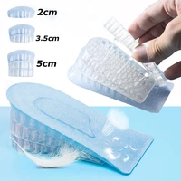 invisible silicone inner height increase insoles 23 55cm up shoes pad transparent honeycomb anti wear adjustable heel inserts
