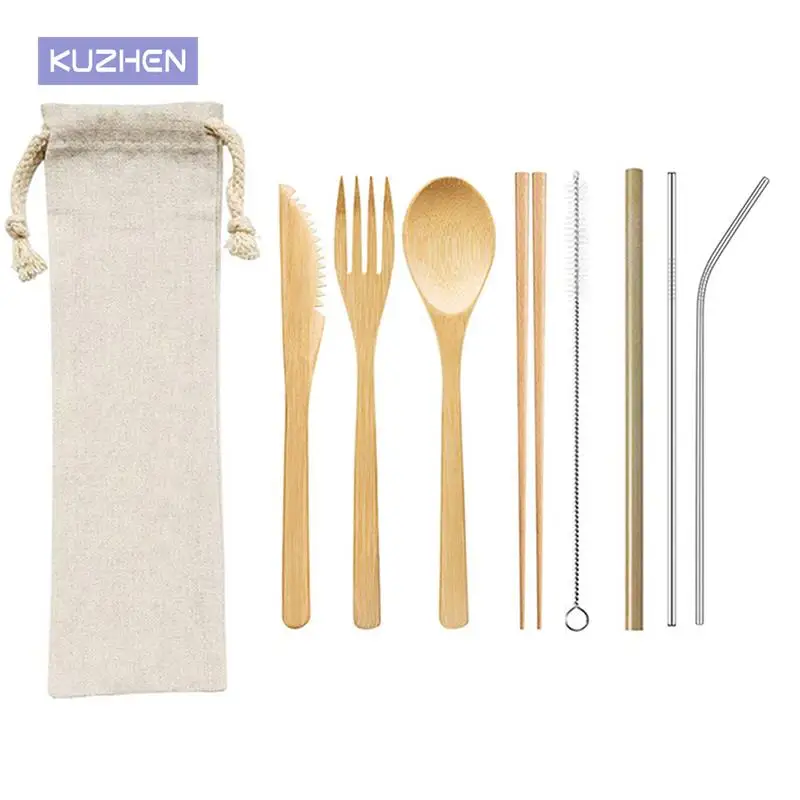 

1Set Plastic-Free Bamboo Tooth Brush Eco Friendly Bamboo Toothbrush Sets Portable Travel Set