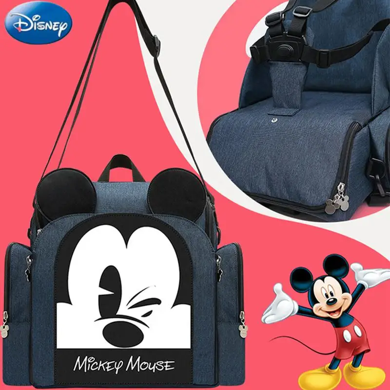 Disney Diaper Backpack Baby Bag For Mom Mickey Wet Bag Fashion Mummy Maternity Diaper Organizer Dinner Chair Bag Nappy Travel