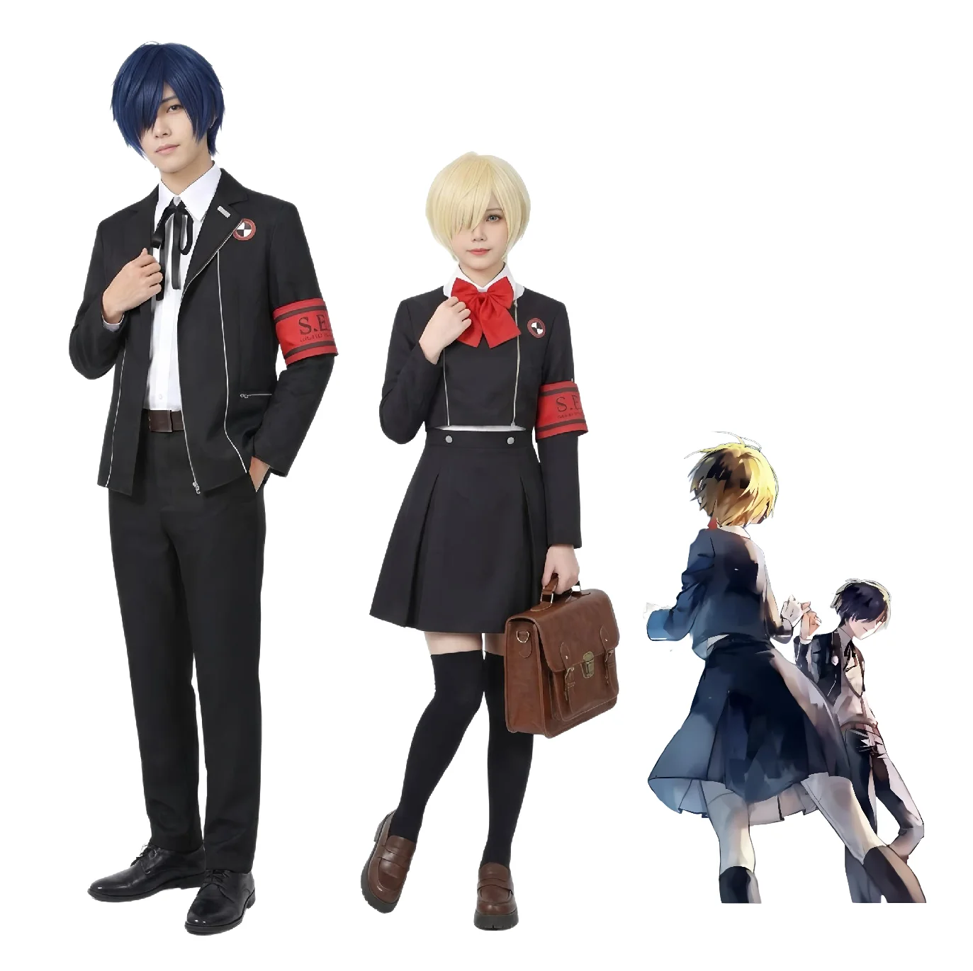 Фото Костюм для косплея Макото Юки из игры Persona 3, униформа старшей школы Gekkoukan, рубашка с вышивкой, для повседневной носки, подарок, полный комплект для Comic Con №1