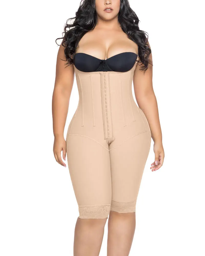 Women's Corset Knee Length Underbust Body Shaper Fajas For Postpartum Girdle Waist Trainer Sexy Lingerie