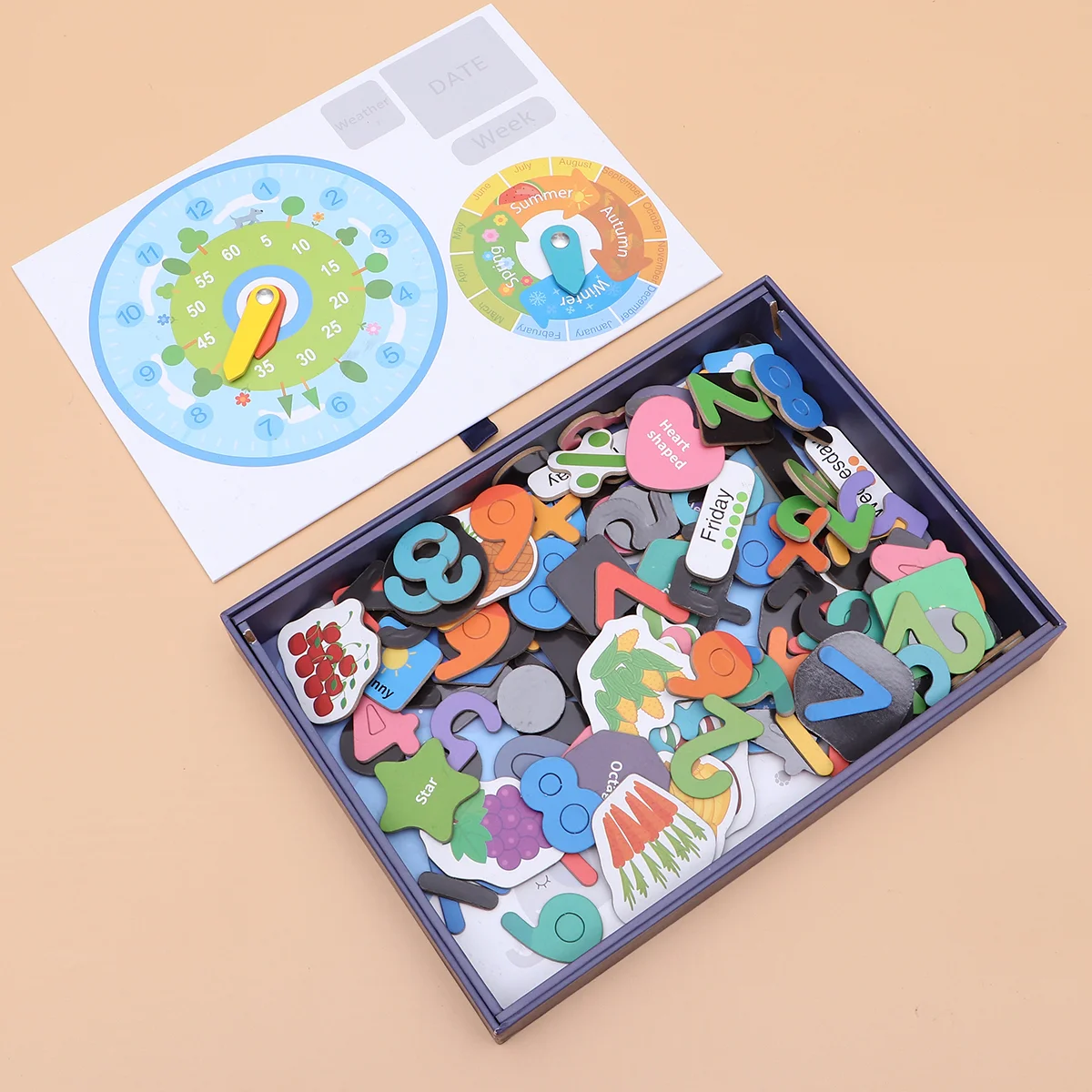

1 Set Educational Aids Funny Safe Portable Fridge Magnet Educational Sticker for Toddlers