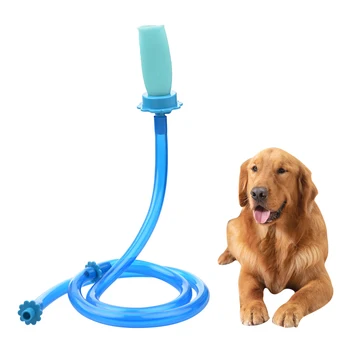 Slip-on Dog Wash Hose Attachment Handheld Pet Shower Hose for Showerhead Sink 5FT Hose Length Fits Up to 6 Inch Diameter Heads 2