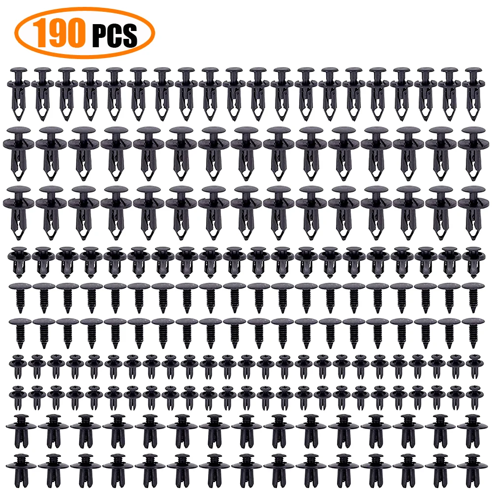 

190 Шт. Набор Автомобильных Креплений 6 Размеров Пластиковые Клипсы Для Обрезки Панелей Автомобиля Заклепки Для Ремонта Кузов...