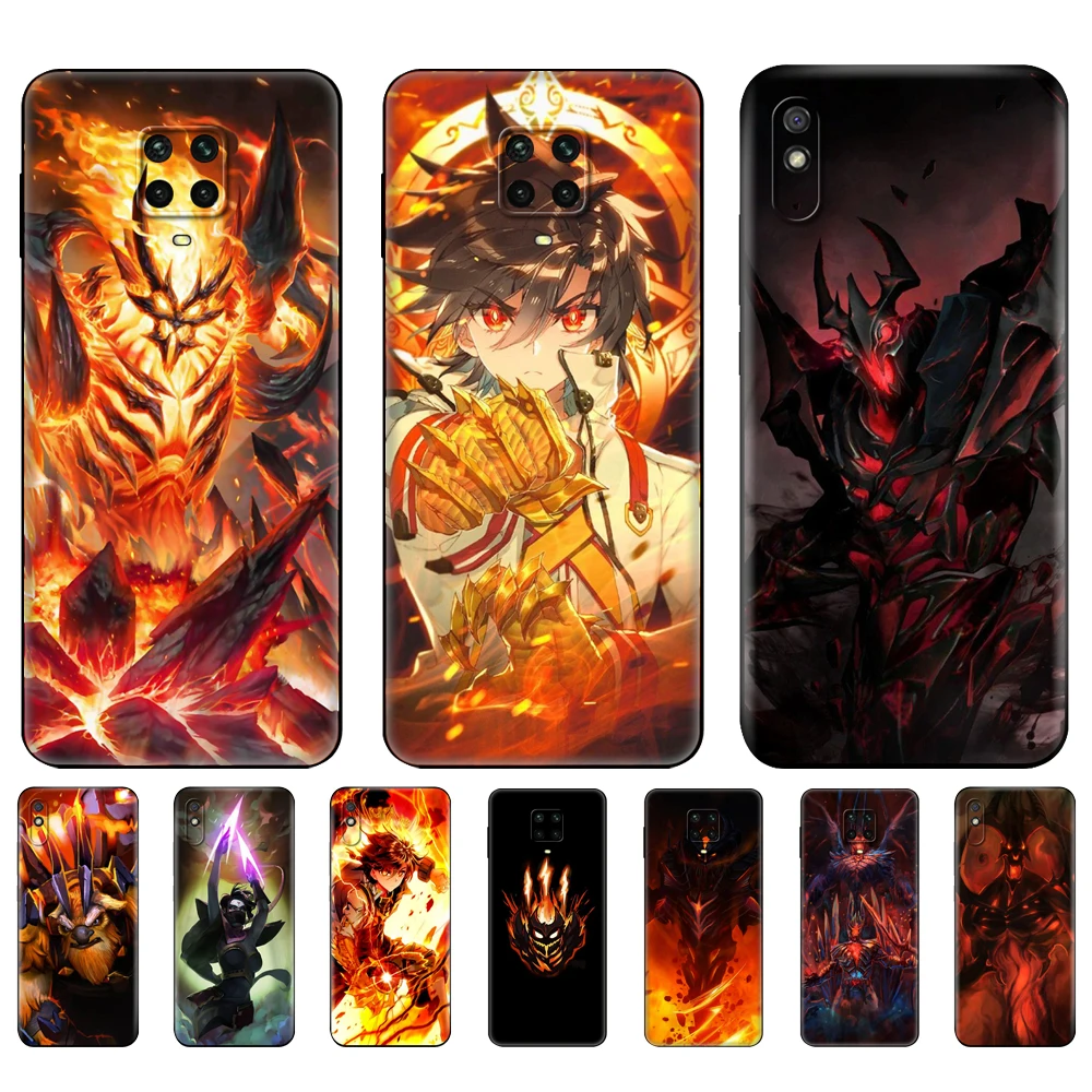 Черный чехол из ТПУ для Xiaomi Redmi 7A 8 8A 9 9A 9C, чехол для Redmi Note 8T 8 Pro T Note 9 9S 9 Pro, чехол для Shadow Fiend Dota 2