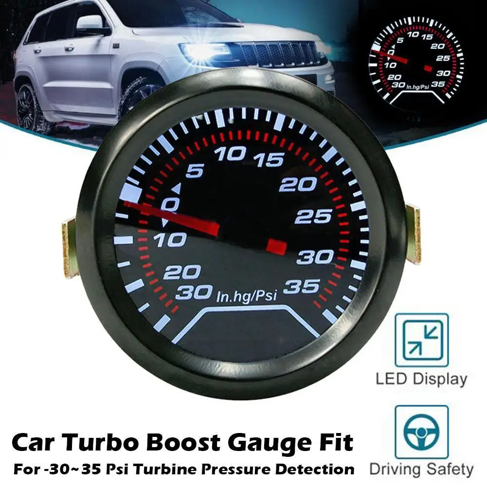 

Universal 2" 52mm Turbo Boost Gauge 12V 30-35PSI Turbo PVC Hose Boost Controller Pressure Kit Manometer Car With Z7J9