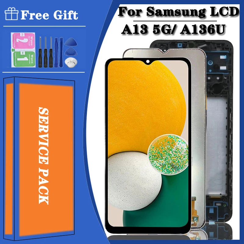 

New Original 6.5‘For Samsung Galaxy A13 5G A136 Display lcd Screen replacement For Samsung A136 A136B, A136U, A136U1 LCD Display