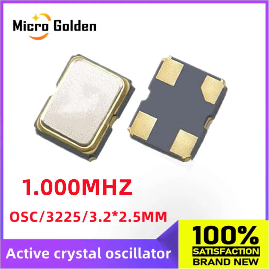 (5 шт.) 1M 1 МГц 1,000 МГц 3225 SMD активный кварцевый генератор, 4-контактный ОСС 3,2*2,5 мм, кварцевый генератор, Кварцевые генераторы 1,000 м