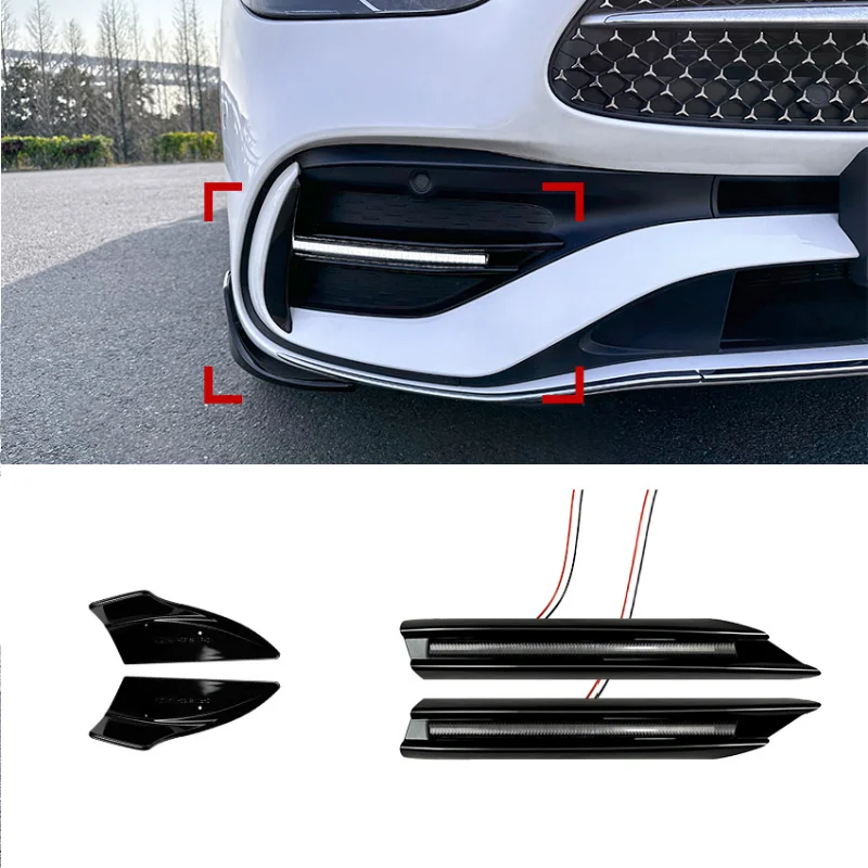 

2Pcs Front Bar Grille Daytime Running Turn Signal Guide Decorative Lights For Mercedes Benz C Class W206 C200 C300 C43 AMG 2022+