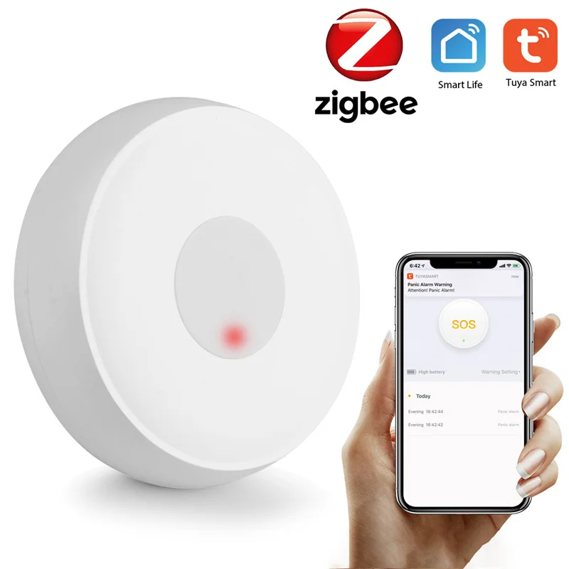 

Tuya Old Man SOS Intelligent Alert ZigBee Emergency Call Wholesale Smart Home Elderly Siren Alarm Wireless Panic Button