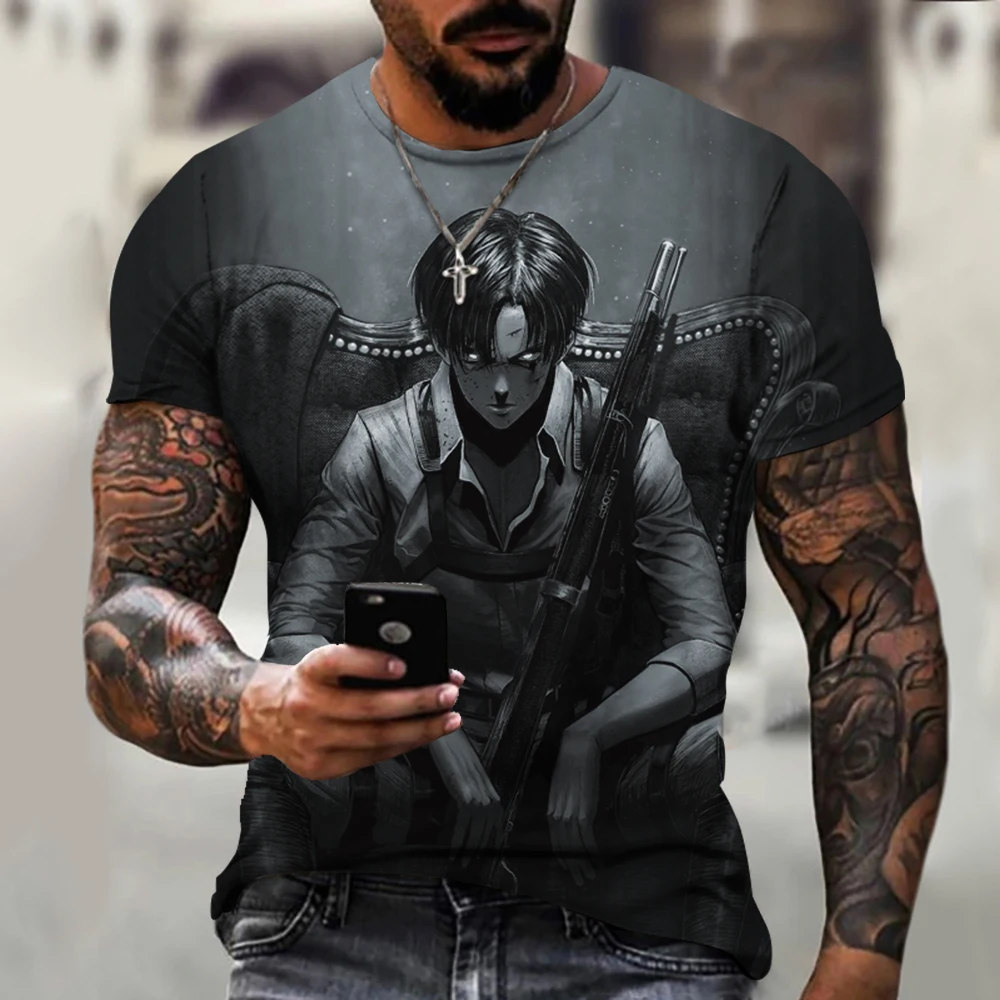 

Anime 3D Print T-shirts Attack On Titan All-Match Round Neck Comfortable Summer Fashion Streetwear