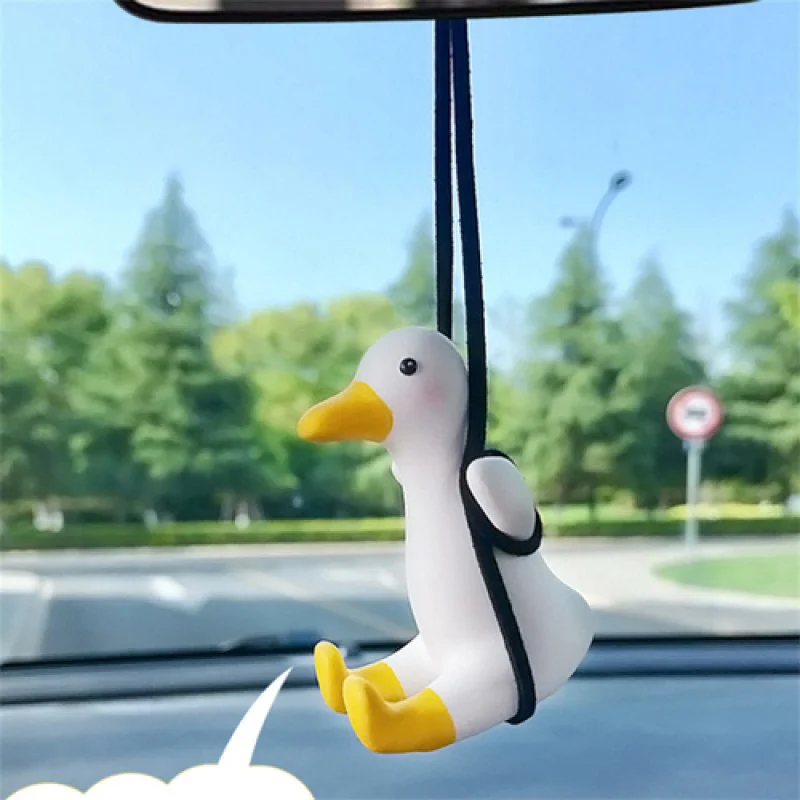 

Hand-made cute little duck car pendant car pendant small fresh car rearview mirror pendant car interior accessories