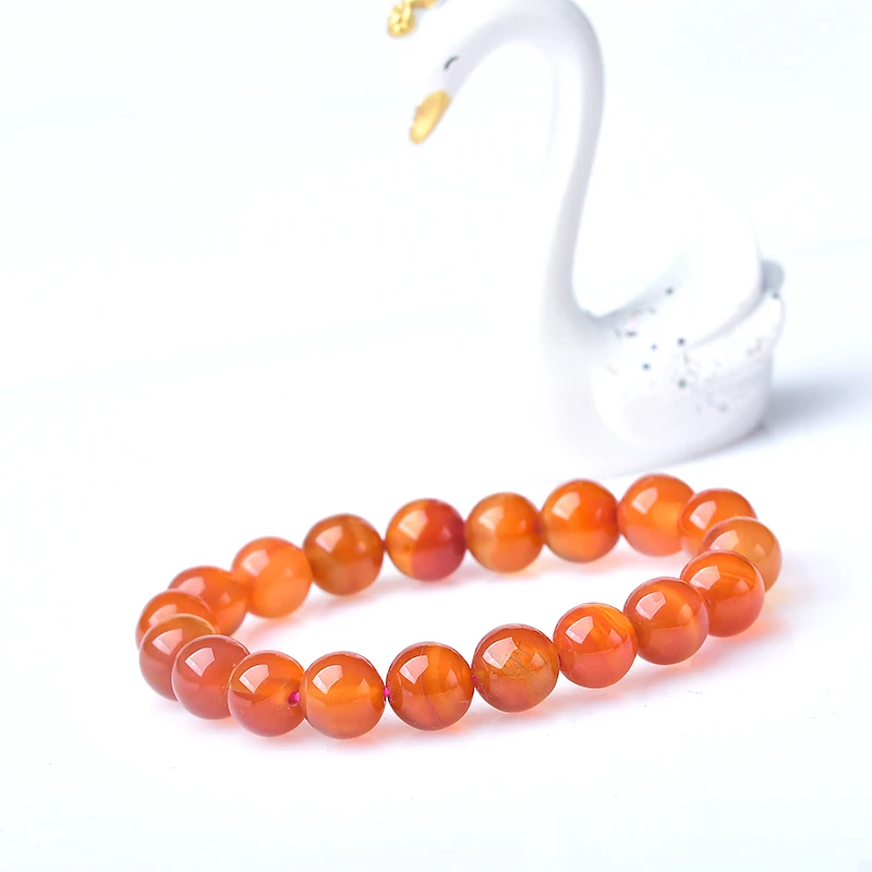 

Оптовая продажа, браслет из натурального красного агата, полированные бусины 10 мм, стрейч-браслет, эластичный шнур, Pulserase, лечебный камень, ж...