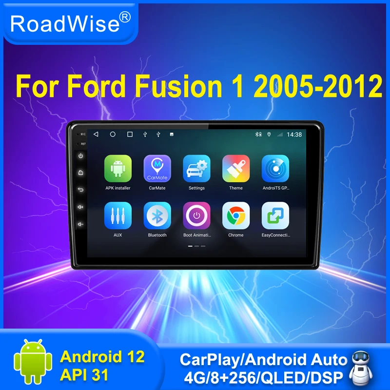 

Roadwise 8 + 256 Android 12 автомобильное радио для Ford Fusion 2005 - 2012 мультимедийный Carplay 4G WIFI GPS DSP DVD 2DIN IPS Авторадио Стерео