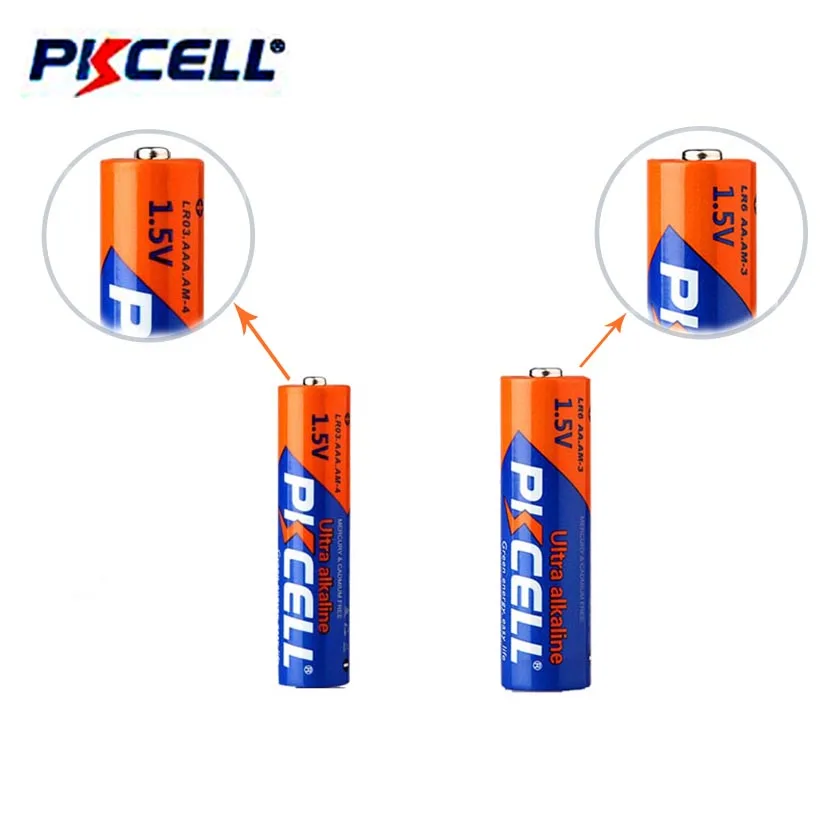 

120PCS PKCELL Alkaline Battery 60PCS 1.5V AAA LR03 AM4 E92 140MIN +60PCS 1.5V AA LR6 AM3 E91 360MIN For Power Remote Rontrol