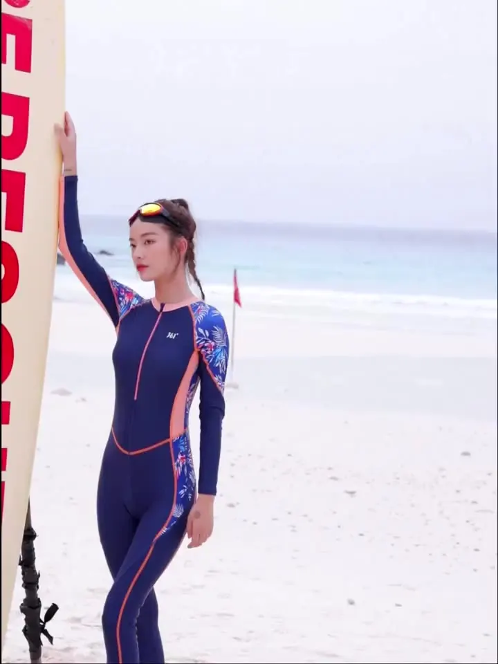 Women Full Body Professional Water Sports Swimsuit Plus Size Long Sleeve Surfing Swim BodySuit Rash Guard Bathing Beach Clothes