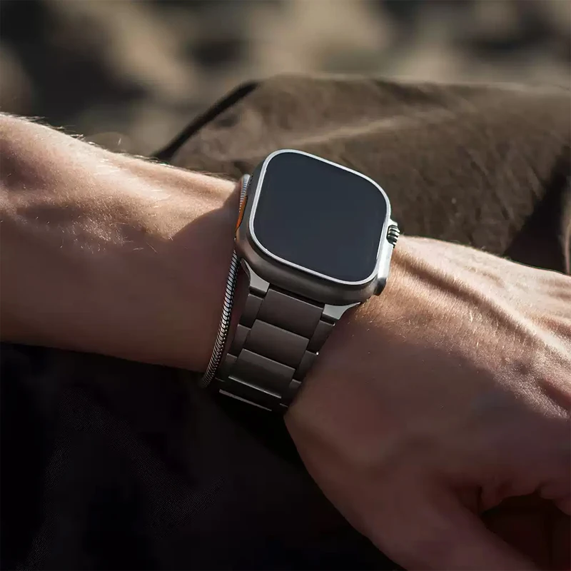 Фото Роскошный ремешок из титанового сплава для Apple Watch Ultra 2 10 9 8 7 6 5 Металлический браслет-ремешок для iWatch 38 мм 40 41 мм 42 мм 45 мм 46 мм 49 мм №2