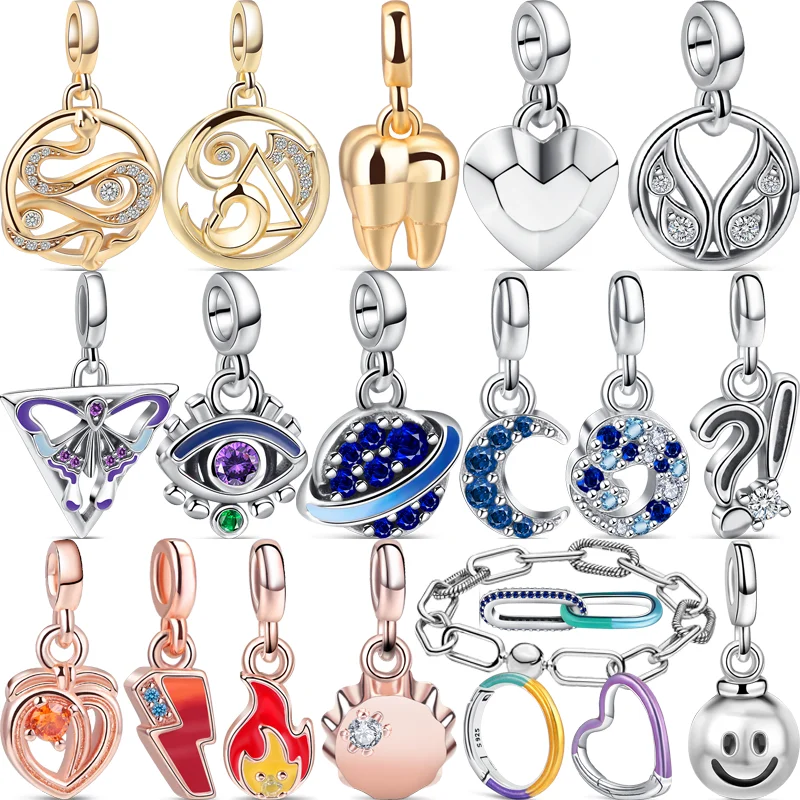 

925 Sterling Silver ME Series Planet Moon Eyes Mini Dangle Connector Links Charms Beads Fit Original Pandora Me Bracelet Jewelry