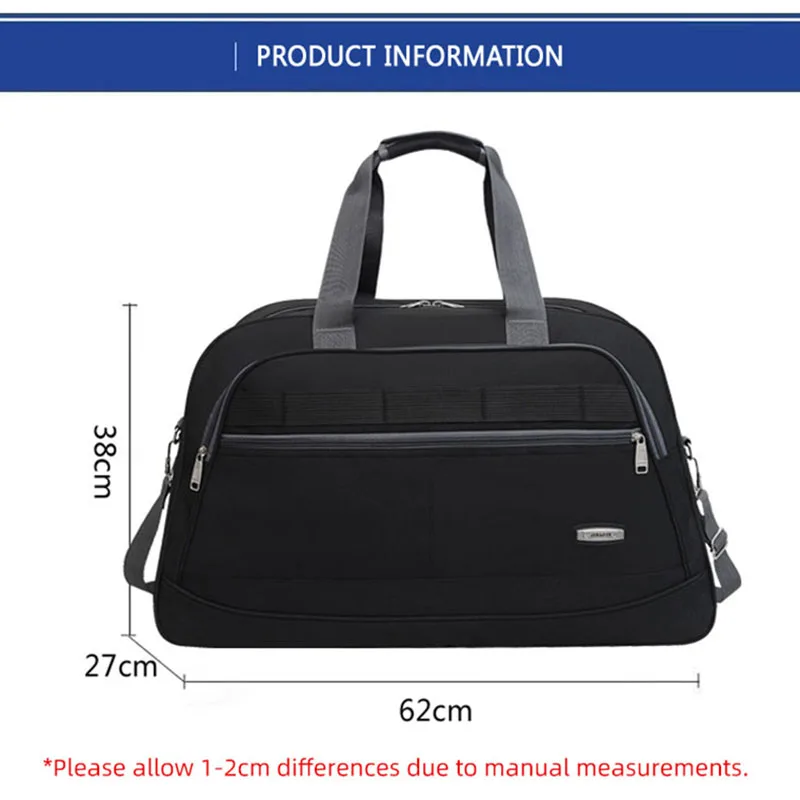 60L Portable Travel Bag Men's Large capacity Duffel Handbag Luggage Bags Leisure Weekend Sports Overnight Shoulder Bag X16D