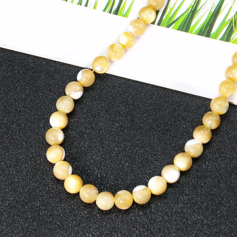 

8mm Genuine Shell Lost Beads Round Sea Fish Mother of Pearl Necklace Bracelet MOP Prayer Rosary DIY Beaded Woman Jewelry Making