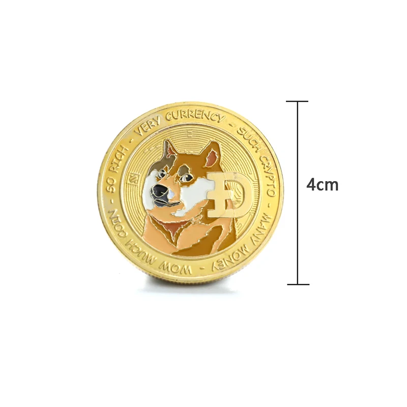 D7 позолоченный Dogecoin To The Moon Coin милый рисунок собаки фотография | Дом и сад
