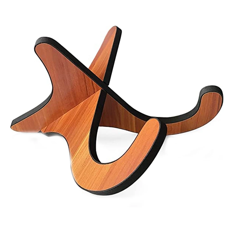 

Wooden Stand X Frame Style Portable String Instrument Stand With Soft Rubber Cover For Acoustic Classical Bass Guitar